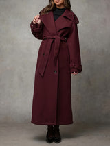 New Women's Clothing, Hot-selling Double-breasted Lace-up Woolen Coat And Trench Coat For Autumn And Winter 2024, Warm And Suitable For Commuting