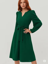 Musim Gugur Dan Musim Dingin Pakaian Wanita Eropa Dan Amerika Lengan Panjang Gaun Renda Leher V Kecil