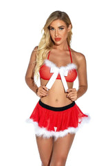 Christmas Lingerie Sleepwear Suit Cosplay Uniform Temptation-Red-1