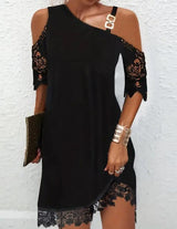 Ladies' Solid Color Off-Shoulder Tassel Dress | Chic and Trendy Style