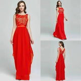 Lace spliced chiffon dress-1