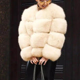Luxury Faux Fur Winter Coat-Apricot-1