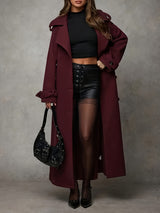New Women's Clothing, Hot-selling Double-breasted Lace-up Woolen Coat And Trench Coat For Autumn And Winter 2024, Warm And Suitable For Commuting