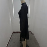 Women's Sparkly Bodycon Mini Dress, Mock Neck Cloak Sleeve Cocktail Dress