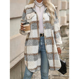 Chic Colorblock Plaid Puffer Jacket