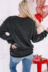 Heart Round Neck Dropped Shoulder Sweatshirt-4