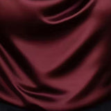 Women's Solid Color Cowl Neck Ruched Blouse, Elegant Short Sleeve Shiny Office Shirt, Wrinkle-Resistant For Wedding & Formal Occasions