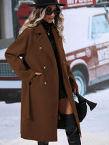 Chic Double-Breasted Woolen Coat