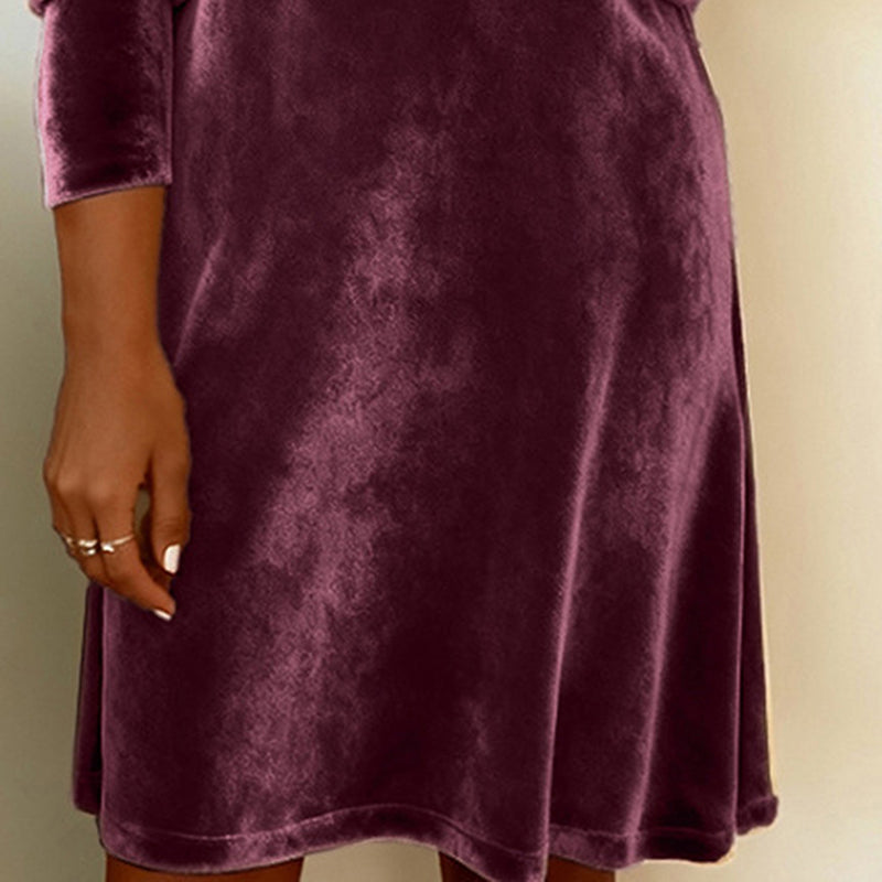 Velvet Cowl Neck Midi Dress