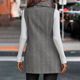 Women's Sleeveless Blazer Vest, Trendy Fall Winter Business Casual Cardigan