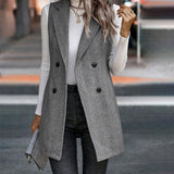 Women's Sleeveless Blazer Vest, Trendy Fall Winter Business Casual Cardigan
