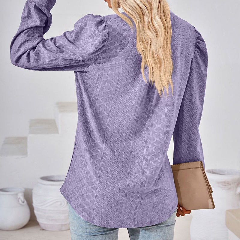 Puff Sleeve V-Neck Blouse