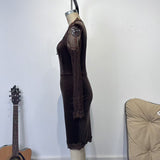 Lace Trim Bodycon Midi Dress