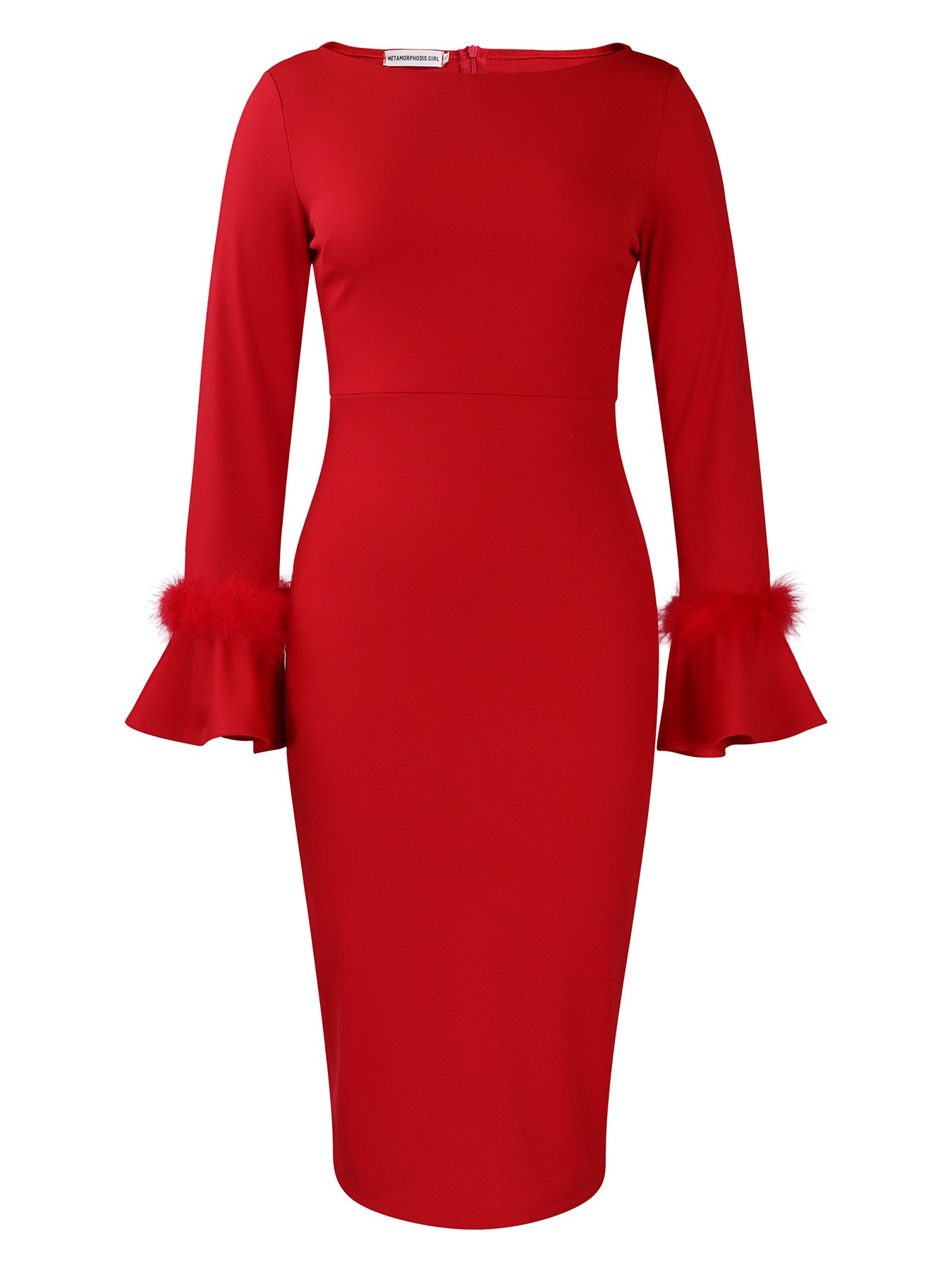 Chic Bell Sleeve Sheath Dress