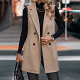 Women's Sleeveless Blazer Vest, Trendy Fall Winter Business Casual Cardigan