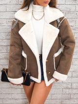 Cozy Chic Polo Collar Plush Jacket