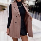 Women's Sleeveless Blazer Vest, Trendy Fall Winter Business Casual Cardigan