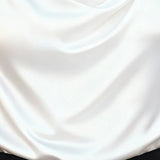 Women's Solid Color Cowl Neck Ruched Blouse, Elegant Short Sleeve Shiny Office Shirt, Wrinkle-Resistant For Wedding & Formal Occasions