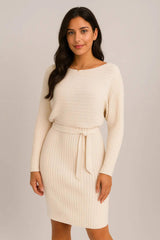 2 pcs Setelan Wanita Garis Padat Lengan Panjang Atasan dan Rok Suspender Ketat Mode Musim Gugur Musim Dingin Pakaian Ramping