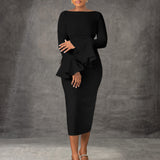 Chic Bell Sleeve Sheath Dress