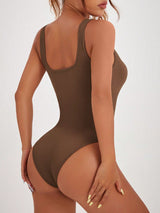 Scoop Neck Wide Strap Active Bodysuit-2