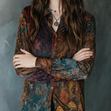 Retro Boho Floral Shirt Blouse