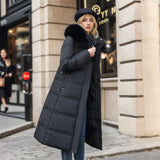 Chic Fur-Hooded Winter Belted Coat