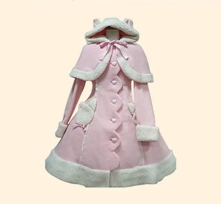 Autumn And Winter Hooded Rabbit Ear Cape Cape Large Skirt-6