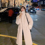 Autumn And Winter Mid-length Fur Fur One Coat-White Long-3