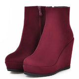 Autumn And Winter Women Platform Platform Wedge Boots-8