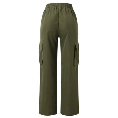 Beltless Trousers High Waist Wide Leg Straight-3