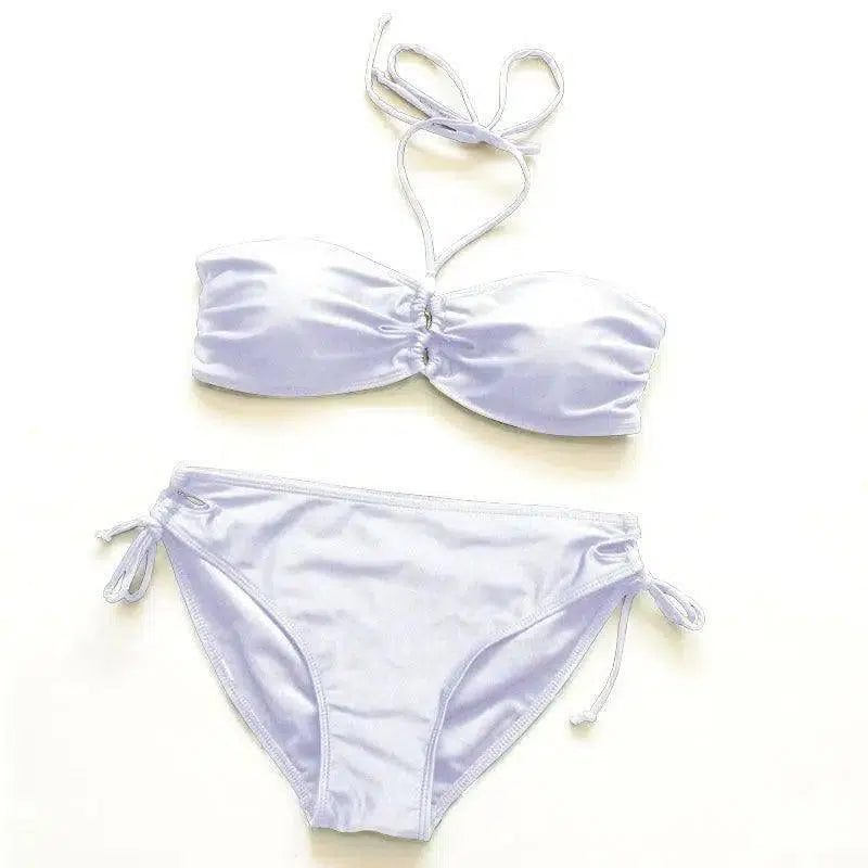 Bikini European And American Fashion Three-point Swimsuit-White-3