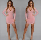 bursting, V collar, cocktail dresses and dress dresses-Pink-7