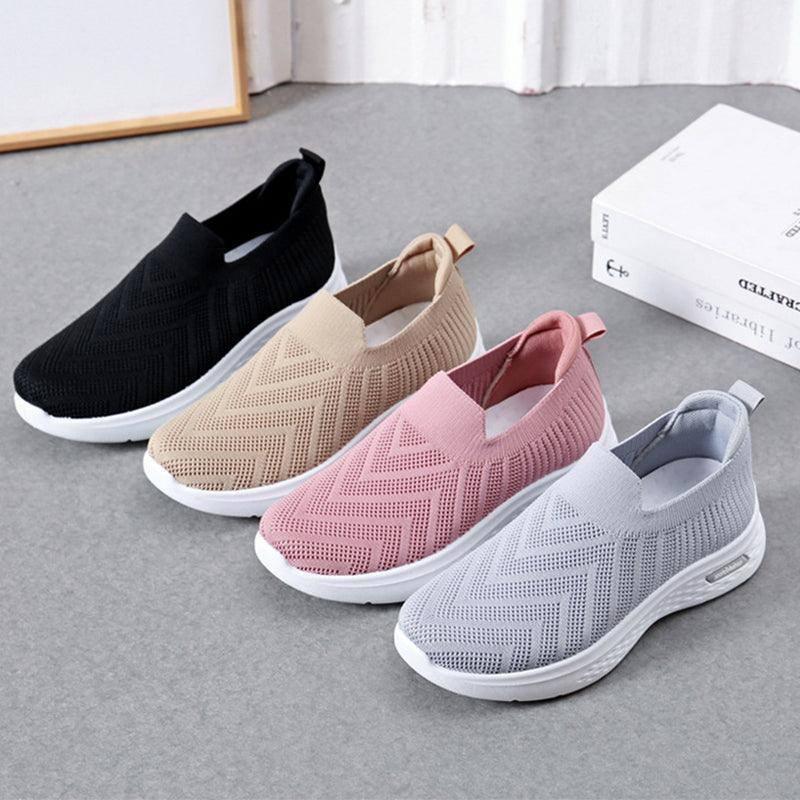 Casual Shoes Sock Slip On Flat Shoes For Women Sneakers Casual Soft Sole Walking Sports Shoe-10