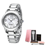 Ceramic Ladies Watches Exquisite High-end Watches-Silver white-3