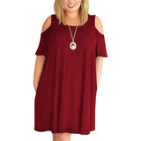 Big size 9XL Dress for Fat MM 2023 Woman Summer dress Loose plus size dresses off the shoulder women clothing 9XL dress vestidos-Burgundy-16