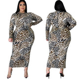 Chic Plus-Size Tiger Print Dress: Style & Comfort-Leopard-8