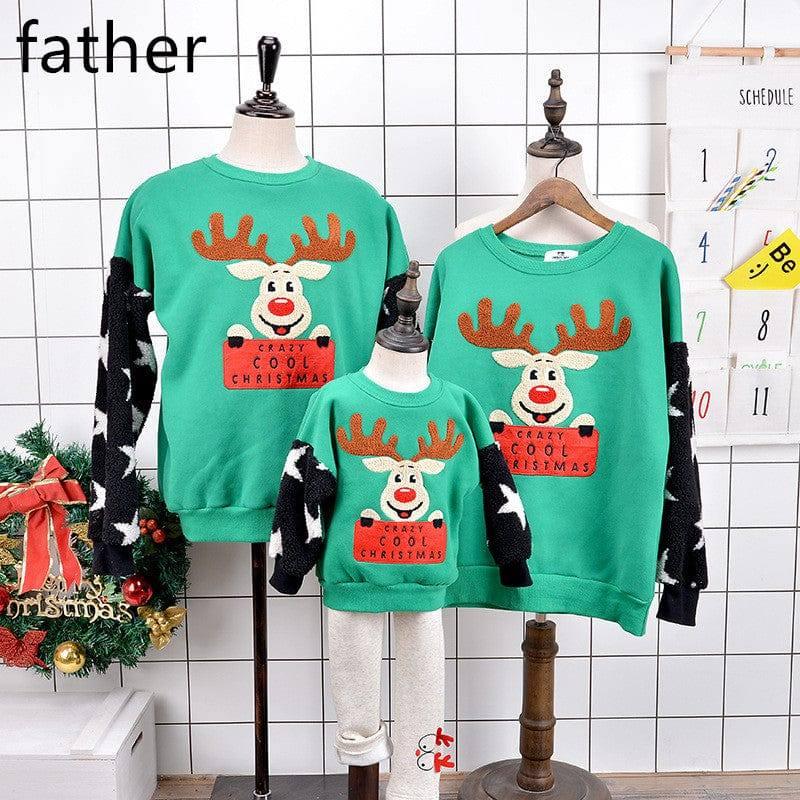 Children's Christmas sweater-Green-7