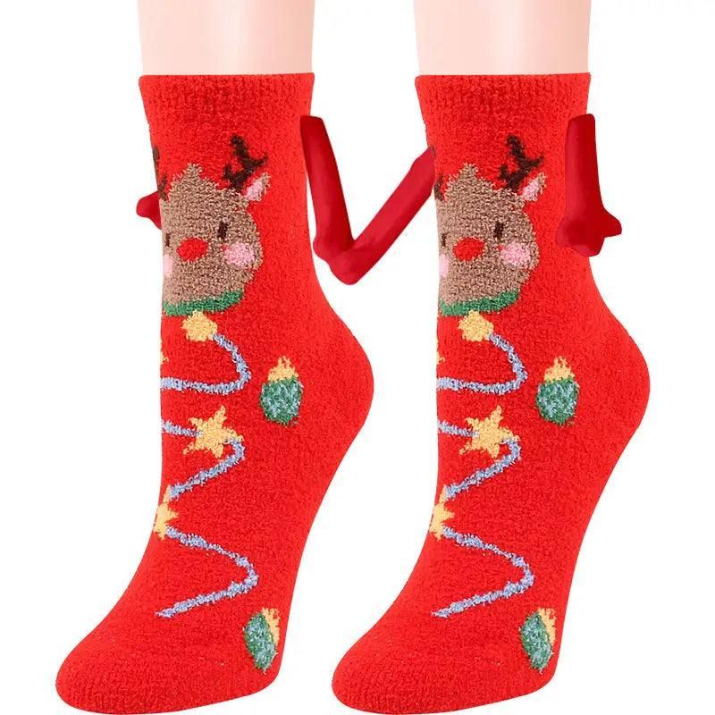 Christmas Supplies Coral Fleece Tube Socks Warm Slipper Bed-Figure 26-27