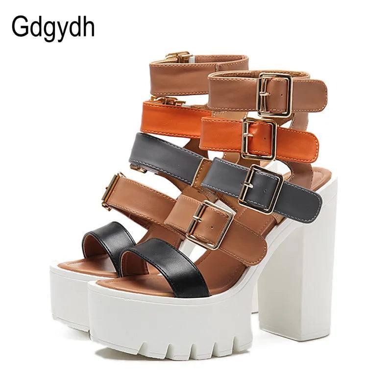 Gdgydh Women Sandals High Heels Summer Fashion-2