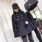 Coat Cloak Women Loose Fashion Double Breasted-2