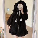 Cute Ears Hooded Padded Lamb Wool Coat-6