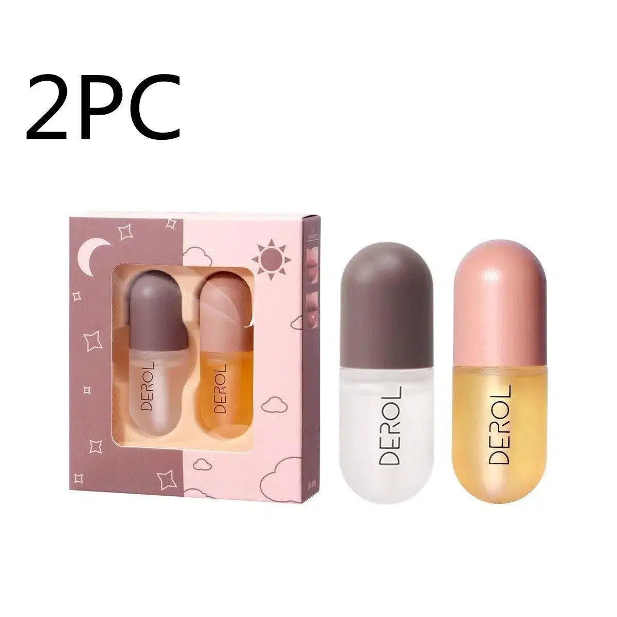 Day Night Instant Volume Lip Plumper Oil Clear Lasting-Set2PC-3