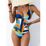 Devil Blue Eyes Sling Bikini Swimsuit-Blue-4