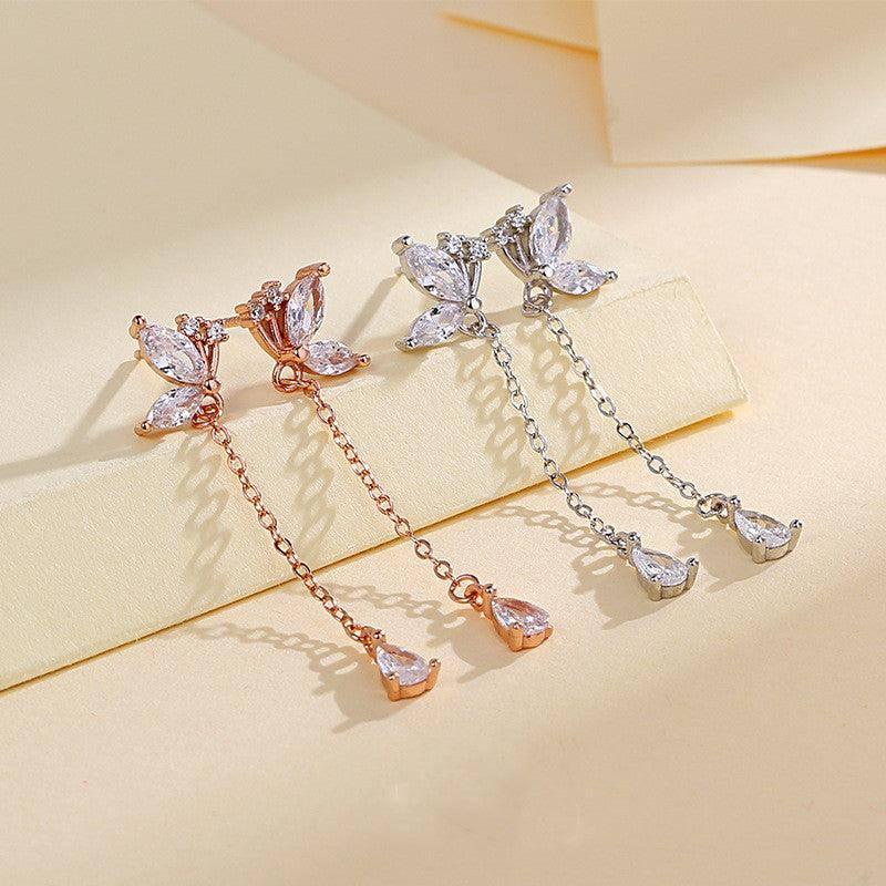 Elegant Butterfly Drop Earrings - Sparkling Jewelry-1