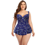 2022 New Push Up One Piece Swimsuit Women Plus Size Swimwear Large Big Plussize Swimming Suits Beachwear Bathing Suits-5552-8 floral-14