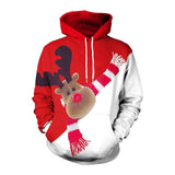 Elk Christmas Animal Print Couple Hooded Sweater-SB101117-2