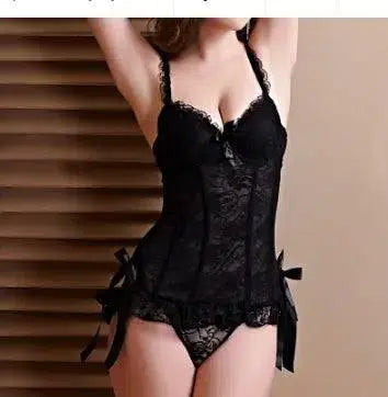 Erotic lingerie set-Black-1