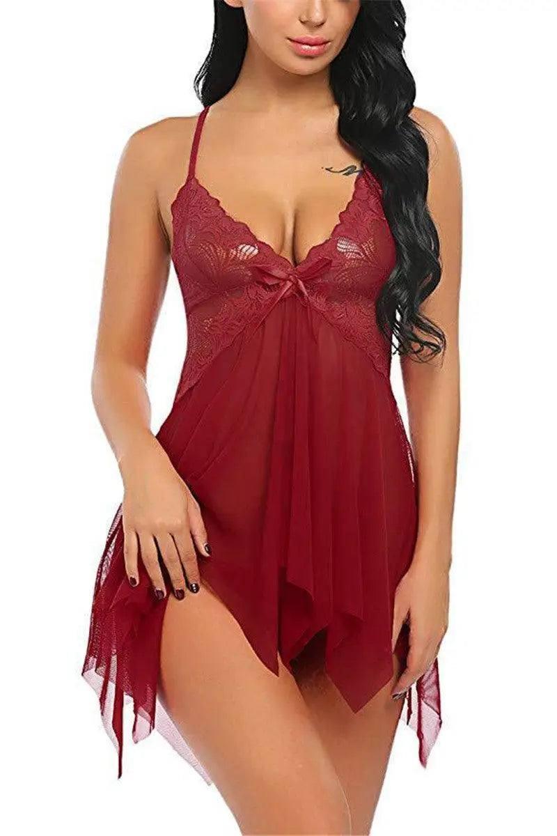 European And American Erotic Lingerie Sexy Lingerie Female-WineRed-4