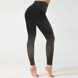 European And American Gradient Seamless Hollow Yoga Clothing-Black-1